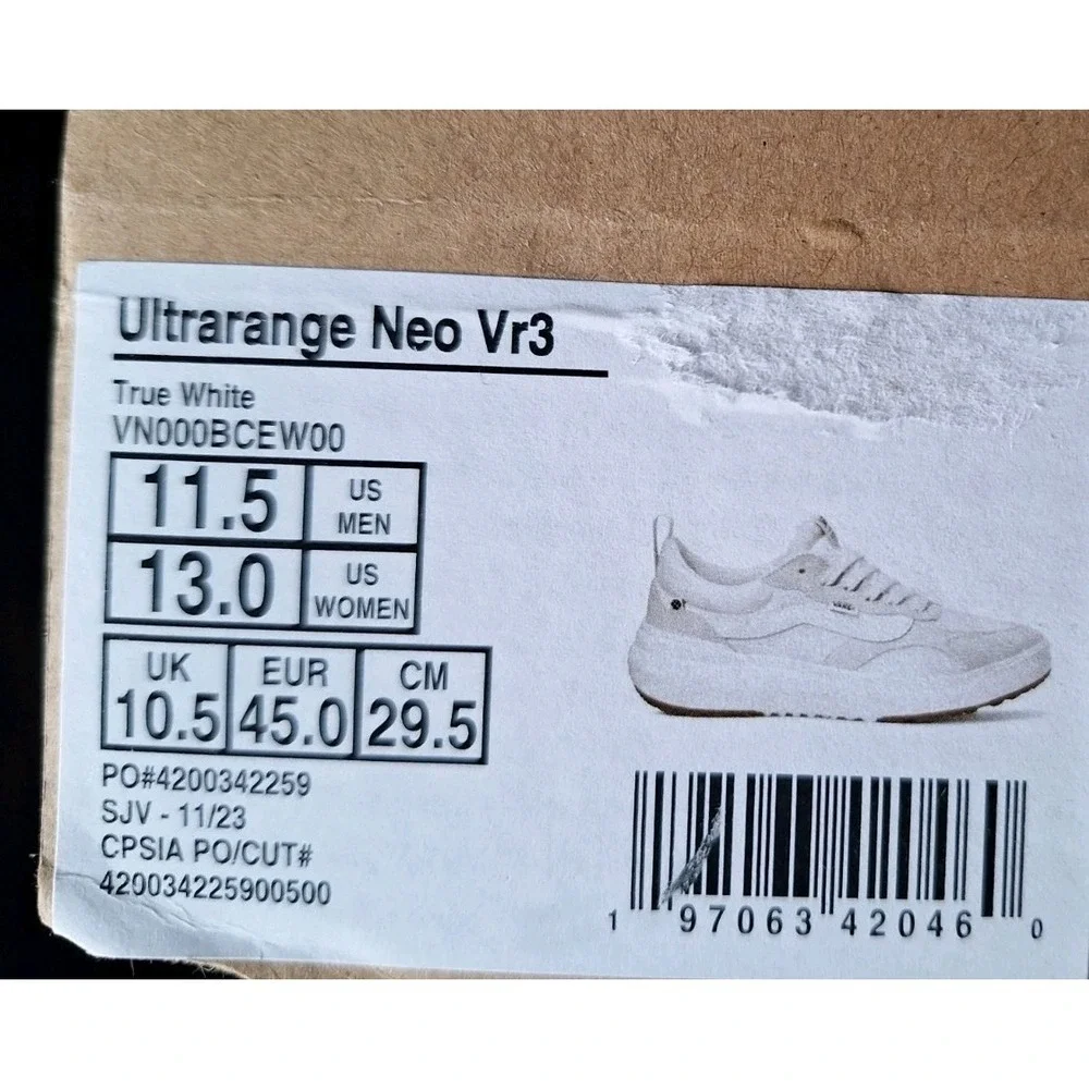 Vans UltraRange Neo VR3 True White Sneakers Men Sz 11.5 | Women 13 (2023 Hiking
